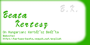 beata kertesz business card